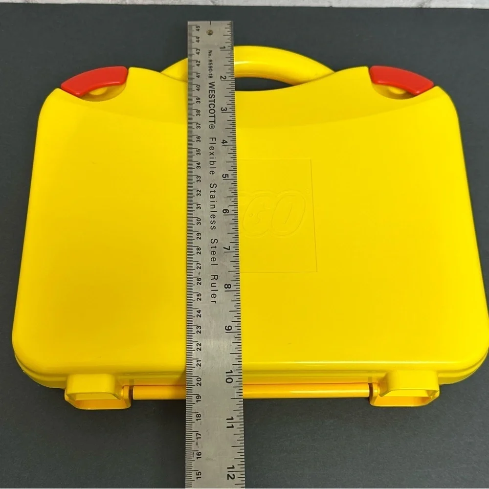 LEGO Storage Case Yellow Hard Plastic Latching Storage Empty Box Divider